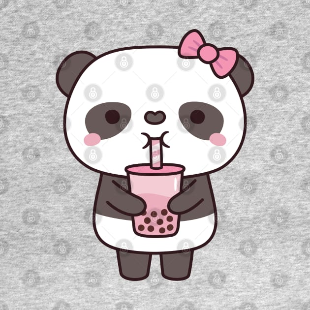 Cute Girl Panda Drinking Bubble Milk Tea by rustydoodle